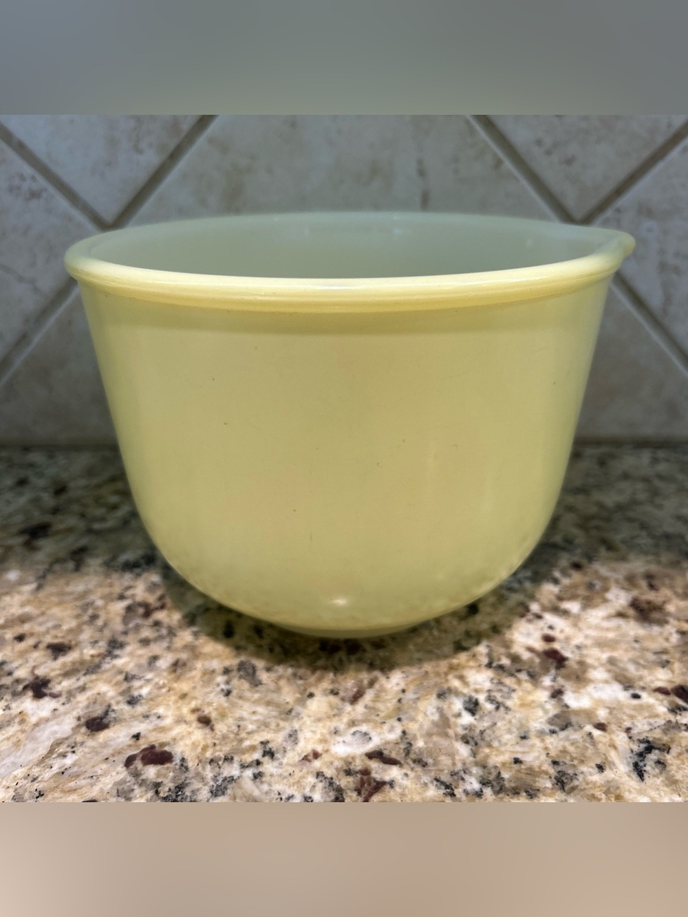 Vintage Glasbake Yellow Milk Glass Mixing Bowl  20CJ for Sunbeam Mixer HTF